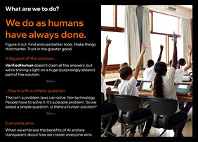 VerifiedHuman website copywriting — messaging and positioning