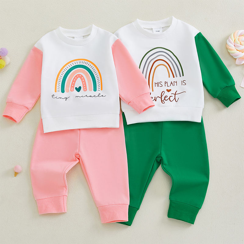 Thumbnail: Toddler 2-Piece Winter Outfits Cozy Fleece Hoodie Jogger Set Baby Clothes Warm P