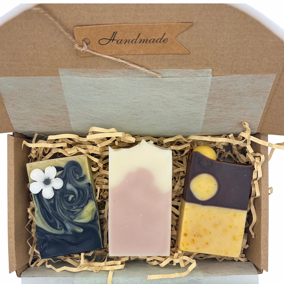 Set of handmade soap in the gift box