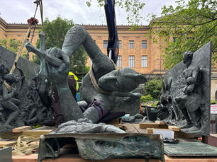 Progress Begins: Meher Statue Carefully Relocated as Construction Ramps Up
