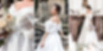 Braut in cleanem voluminösen Brautkleid von Eva Lendel