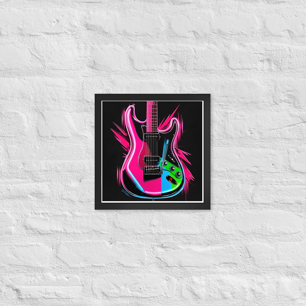 Thumbnail: Neon Guitar Framed Poster