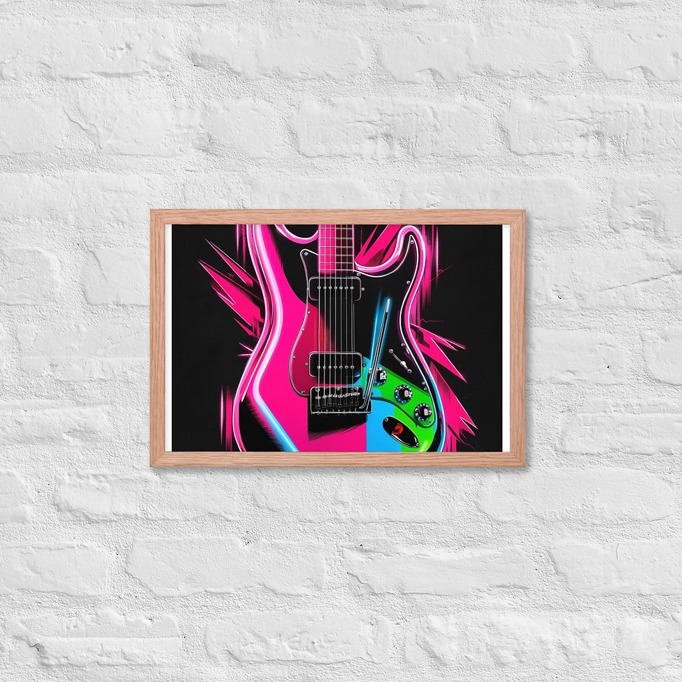 Thumbnail: Neon Guitar Framed Poster
