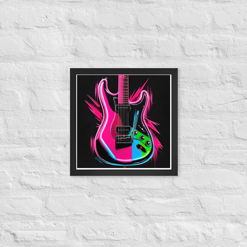 Thumbnail: Neon Guitar Framed Poster