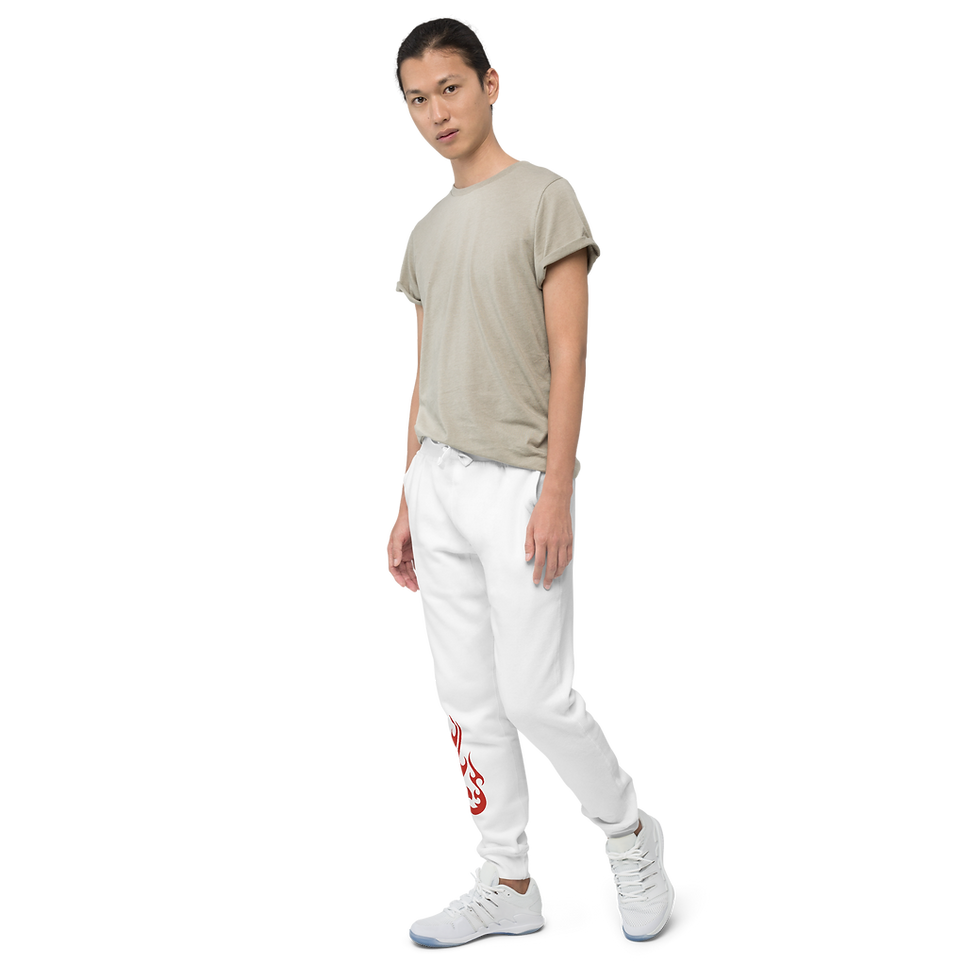 Thumbnail: Plush White Unisex Fleece Sweatpants