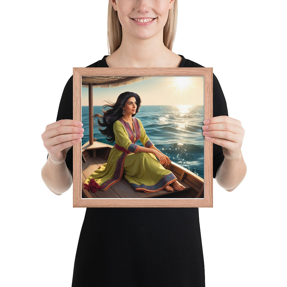 Thumbnail: Persian Woman on a Boat Framed Poster