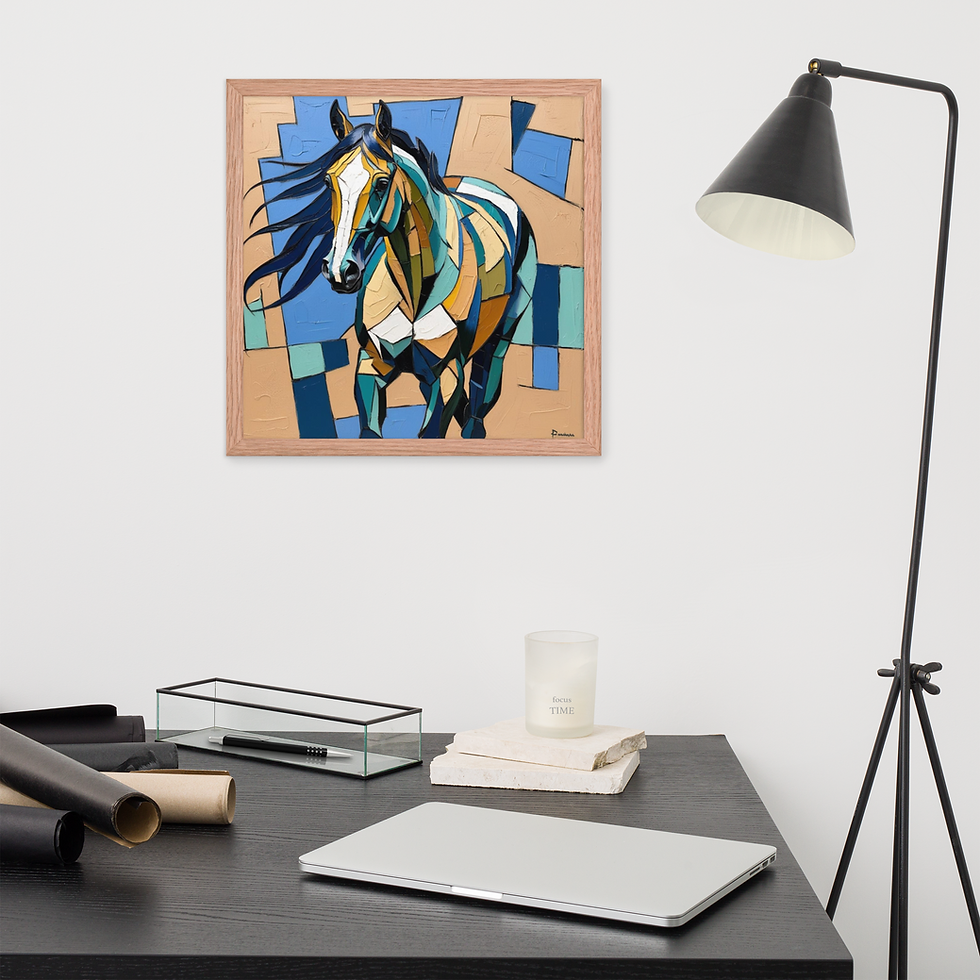 Thumbnail: Abstract Picasso Style Horse Framed Poster