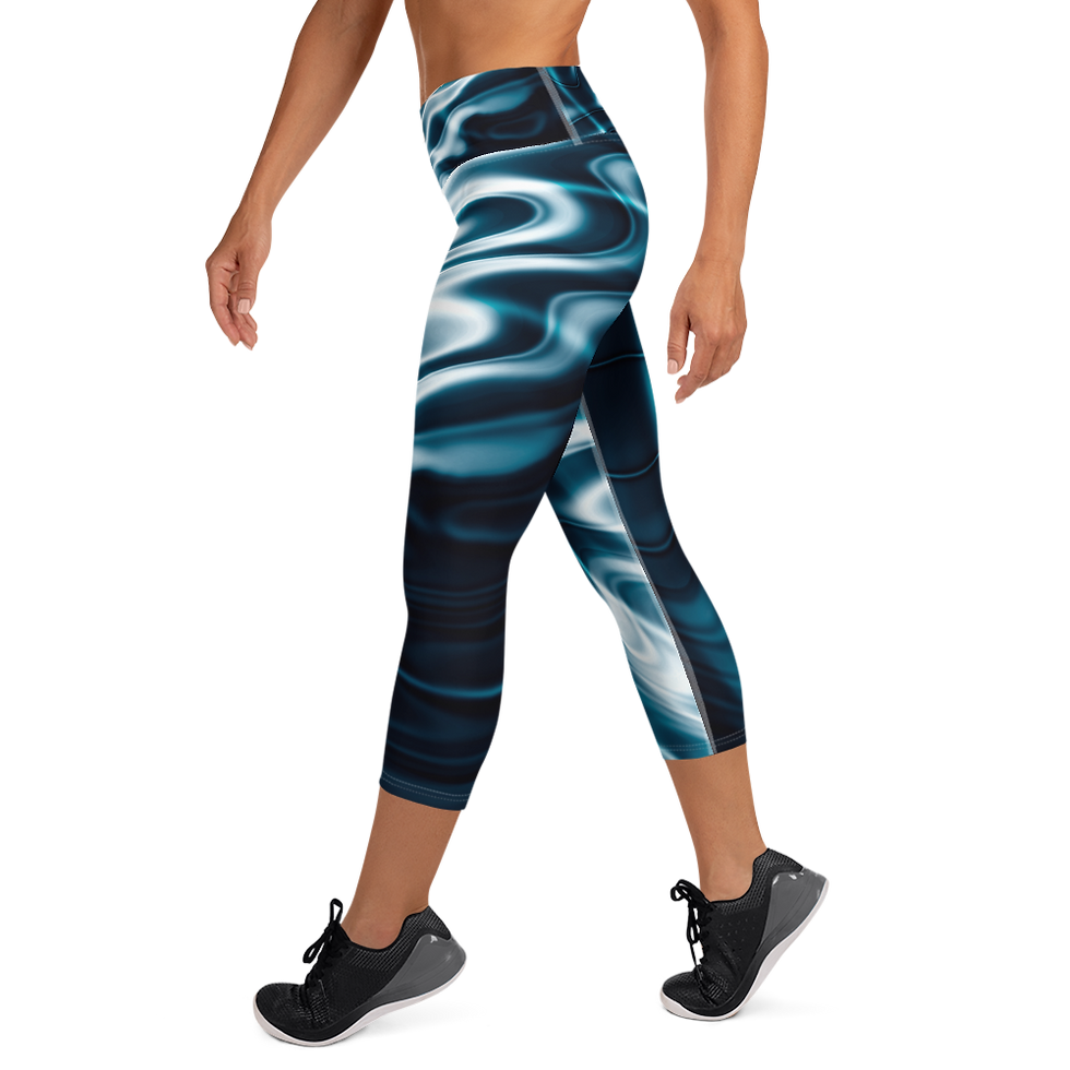Thumbnail: Modern Design Elastic Yoga Capri Leggings