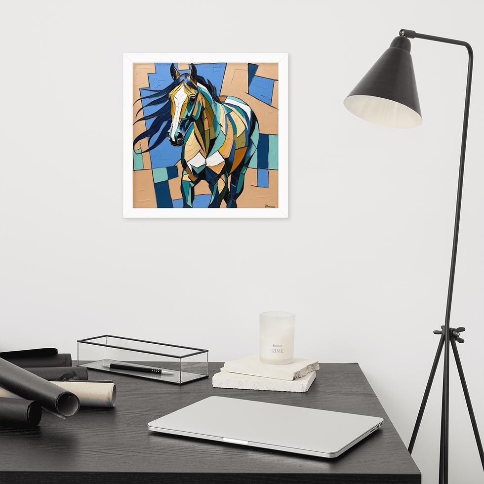 Thumbnail: Abstract Picasso Style Horse Framed Poster