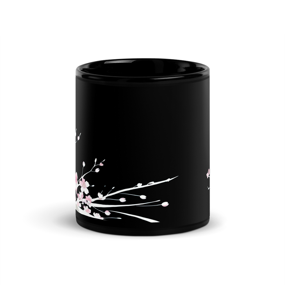 Thumbnail: Floral Black Glossy Mug