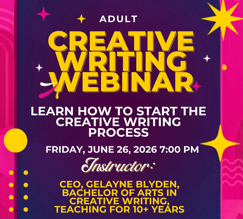 Adult Creative Writing Webinar