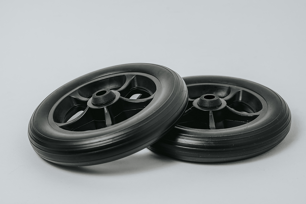 Roda de 6" em PVC preto com bucha f 10