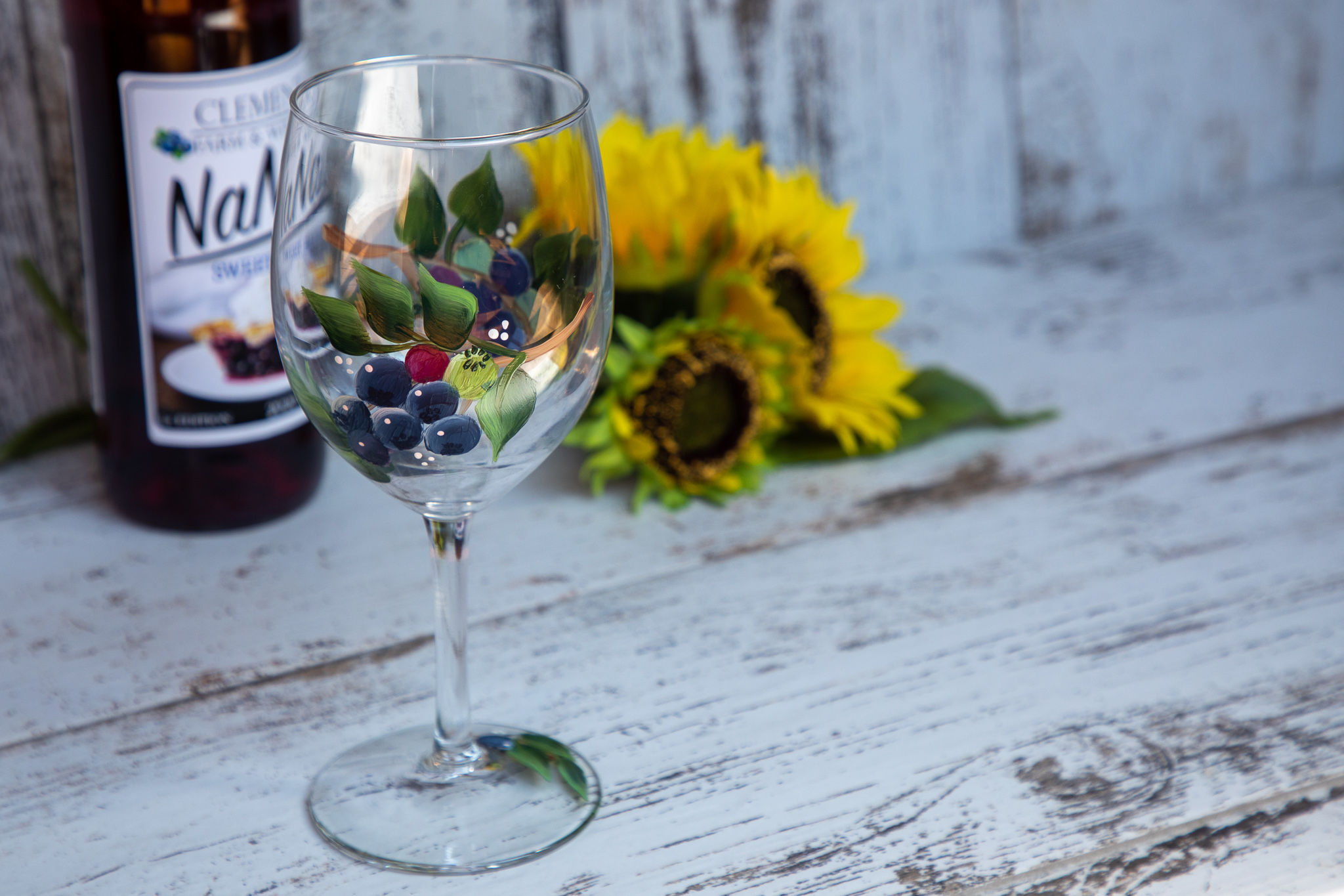 Ripening Blueberries Wine Glass