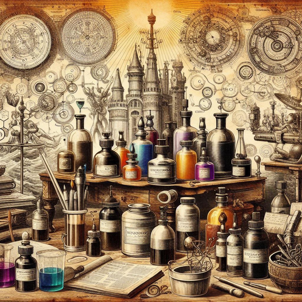 Ilustration of various inks