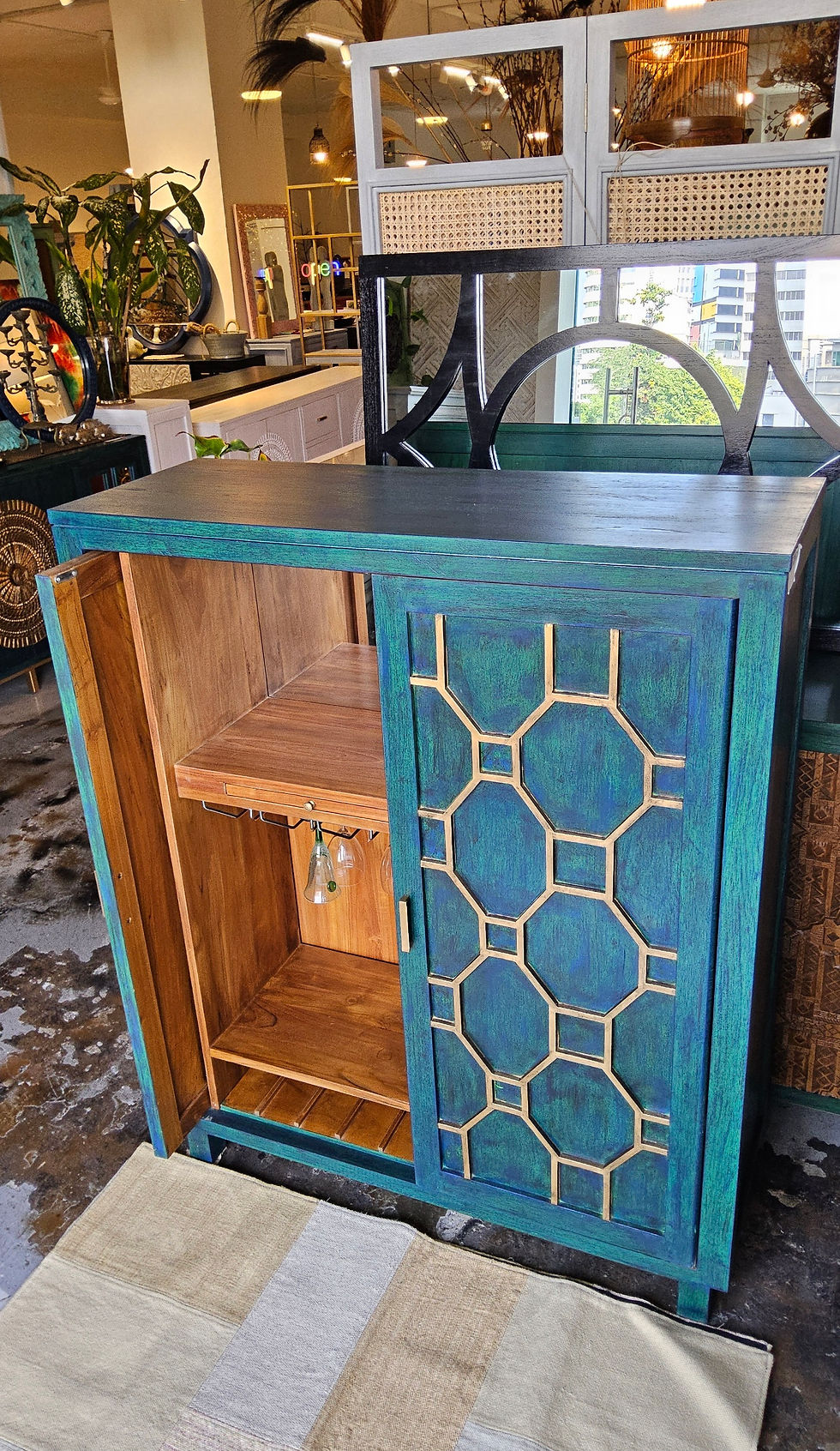 Thumbnail:  Grid  Retractable Door Bar Cabinet