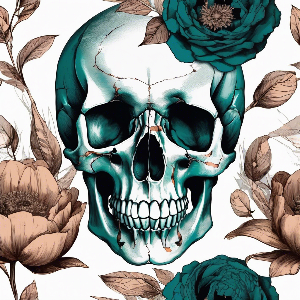 Floral Skull Print