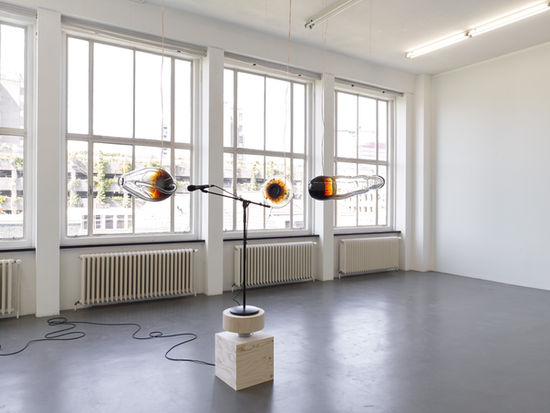 Mouth-blown glass and sound installation.
