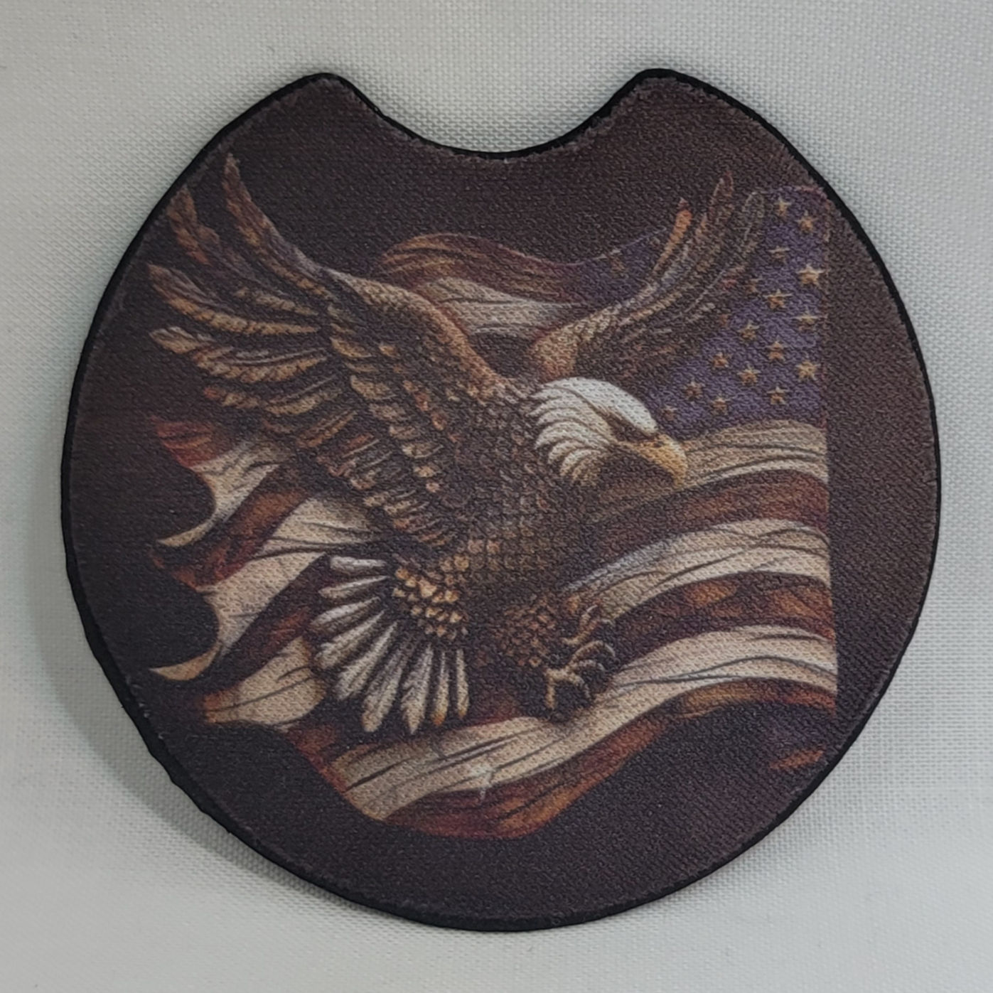 Patriotic eagle car coaster: American flag design