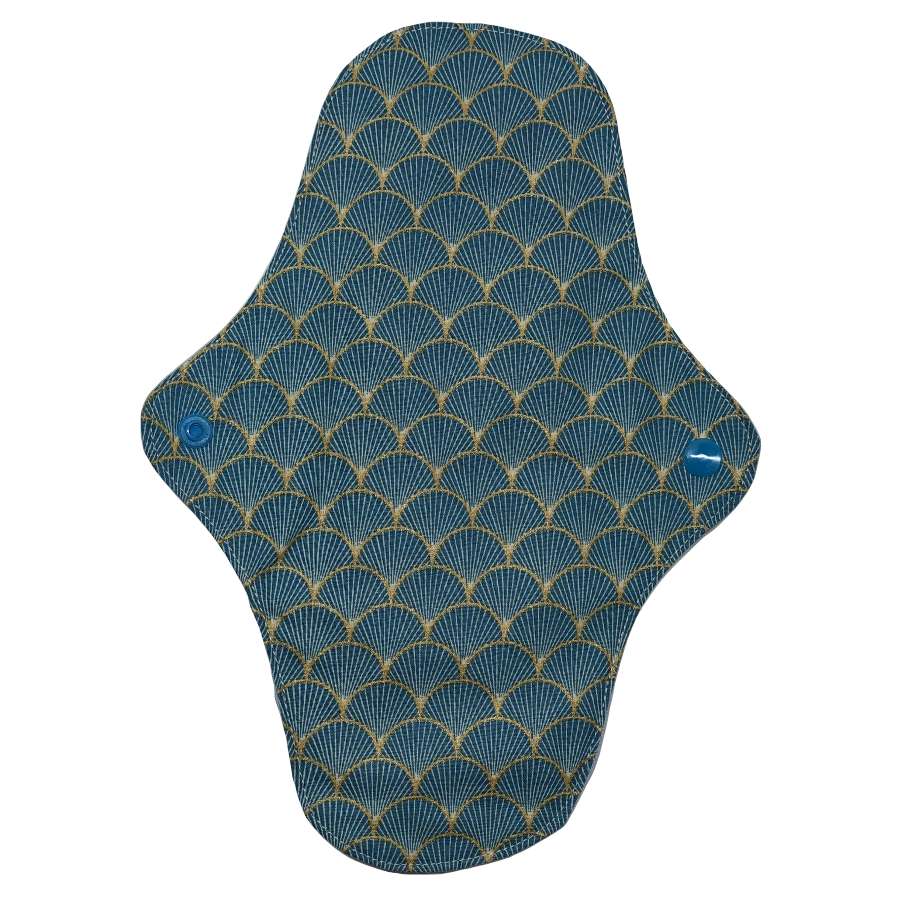 Une serviette hygiénique lavable "Absolute" Eventail bleu brillant