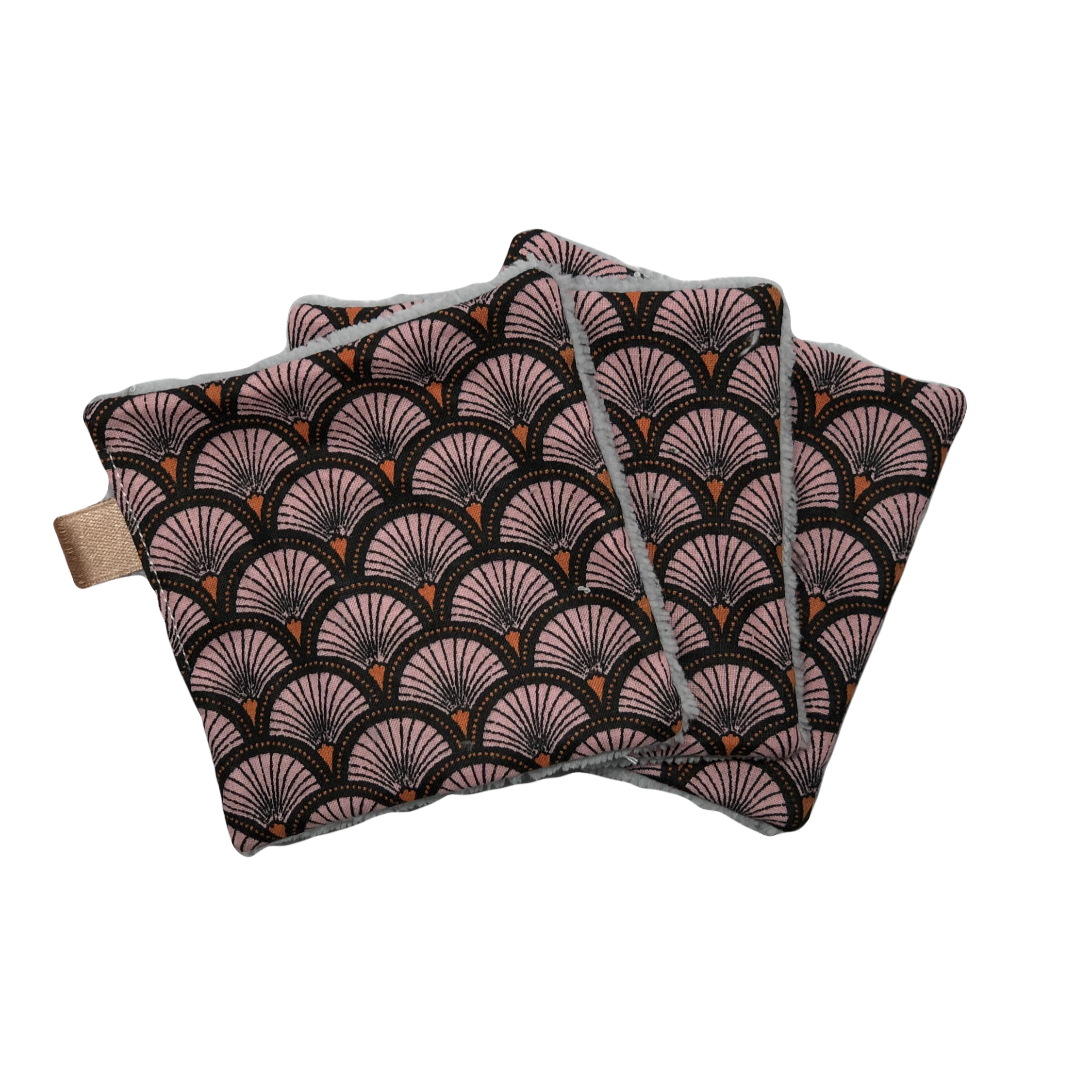 6 Lingettes lavables Eventail Japo. rose