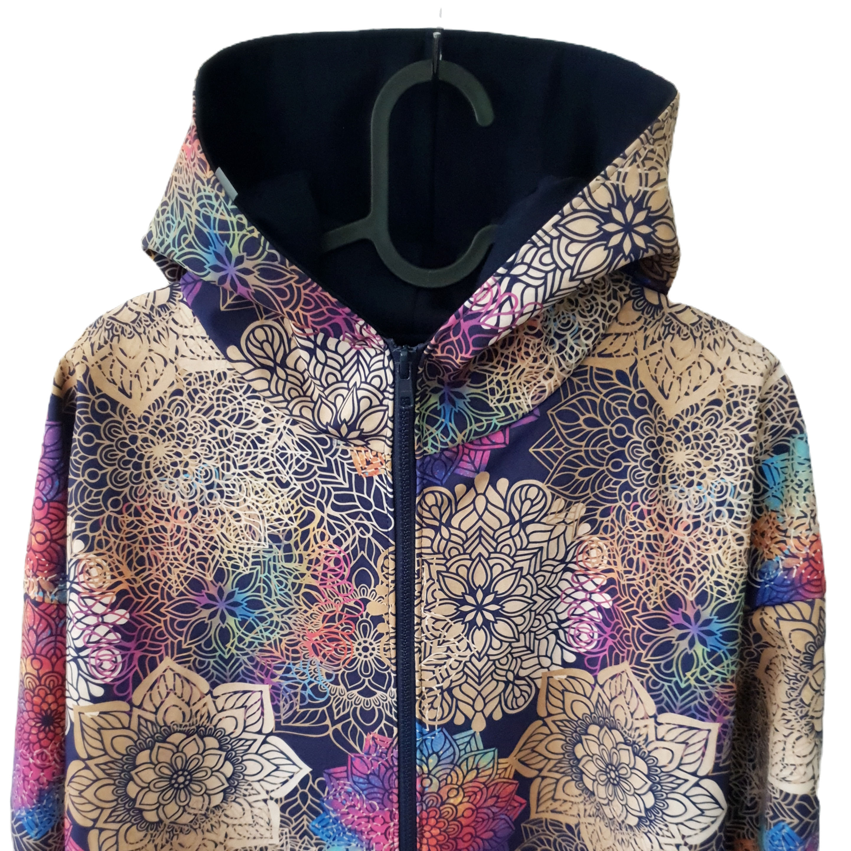 Bardzo długa bluza softshellowa "złote mandale"