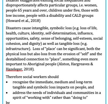 Post-disaster Social Work