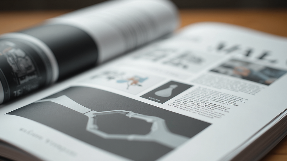 Close-up view of a printed magazine layout created with QuarkXPress