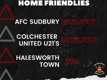 HOME FRIENDLIES CONFIRMED