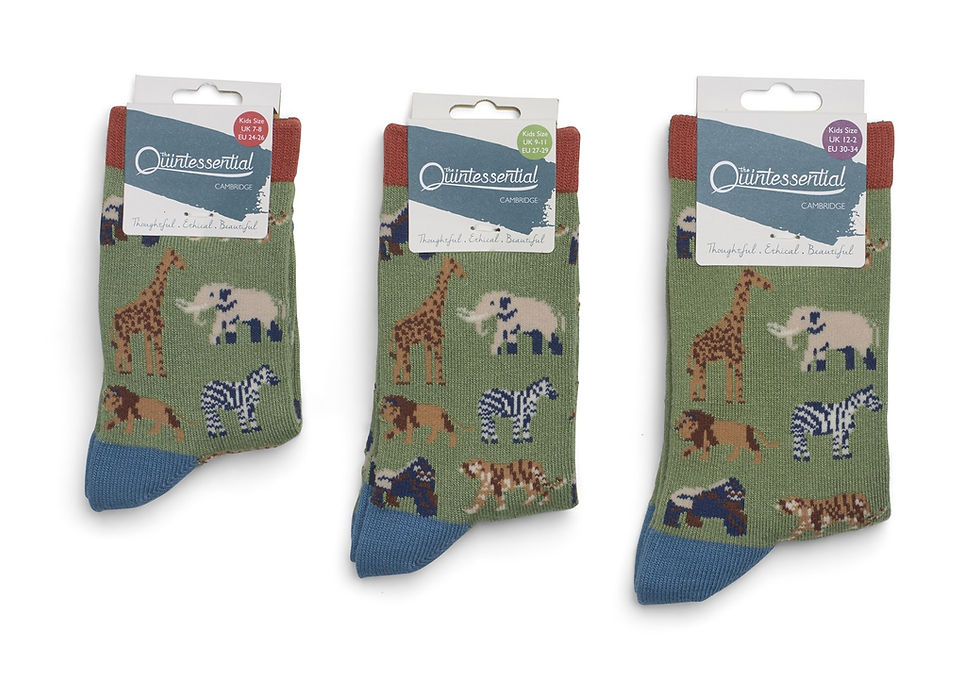 Thumbnail: Kids Socks - Zoo Green (12-2)