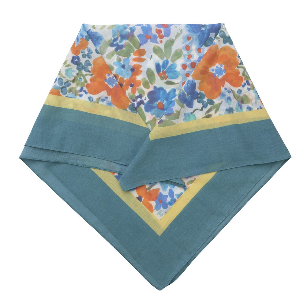 Thumbnail: Blue Floral Square Scarf