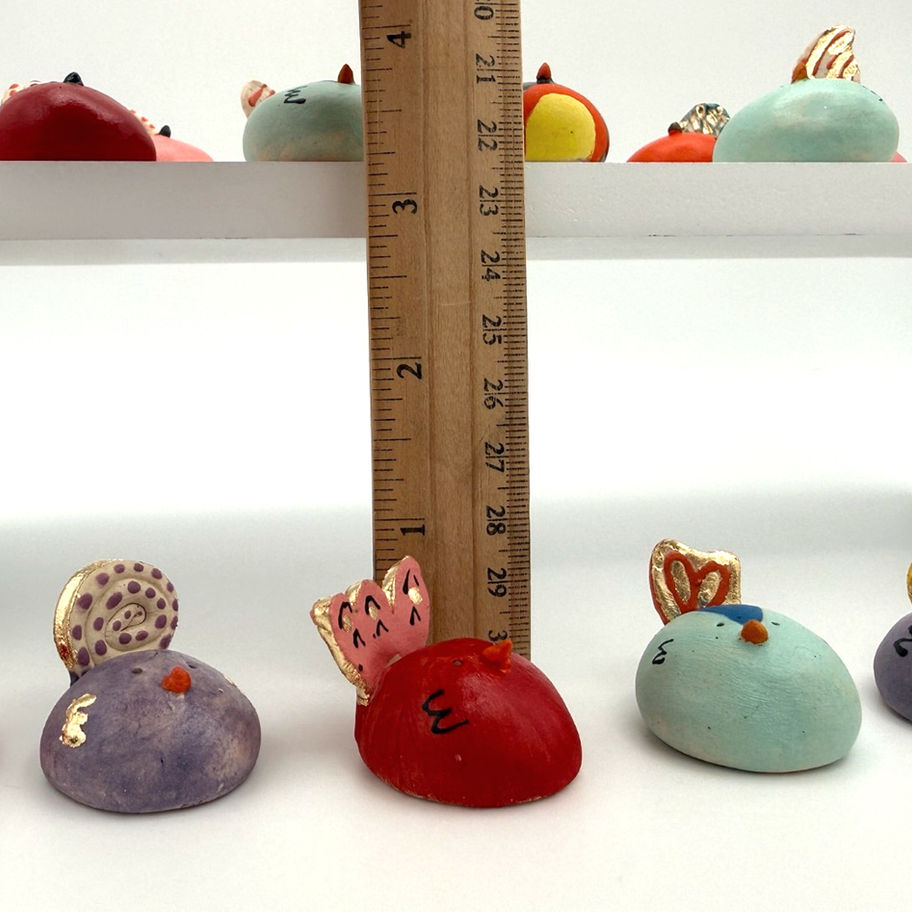 Little Chonky birds measure about 1 inch high