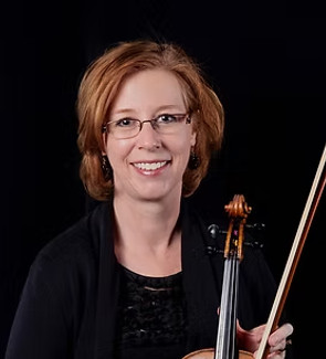 Anne Elkins, violinist with Chamber Orchestra Ogden, professional photograph.