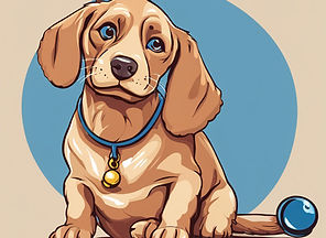 Dog with bell (Blue Background).jpg