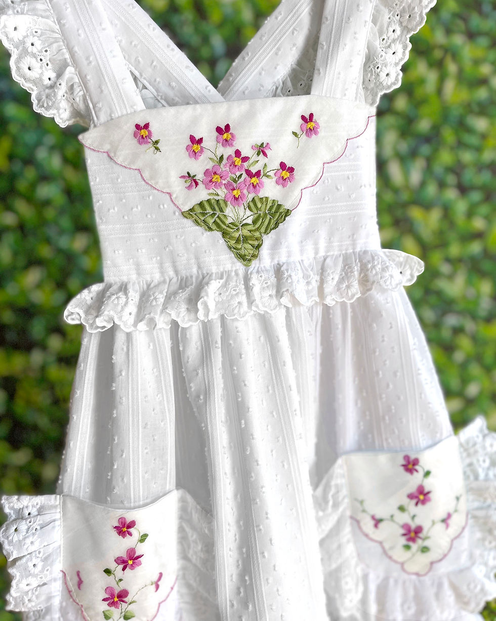 Thumbnail: 4T Heirloom Handkerchief Dress in Dancing Violets