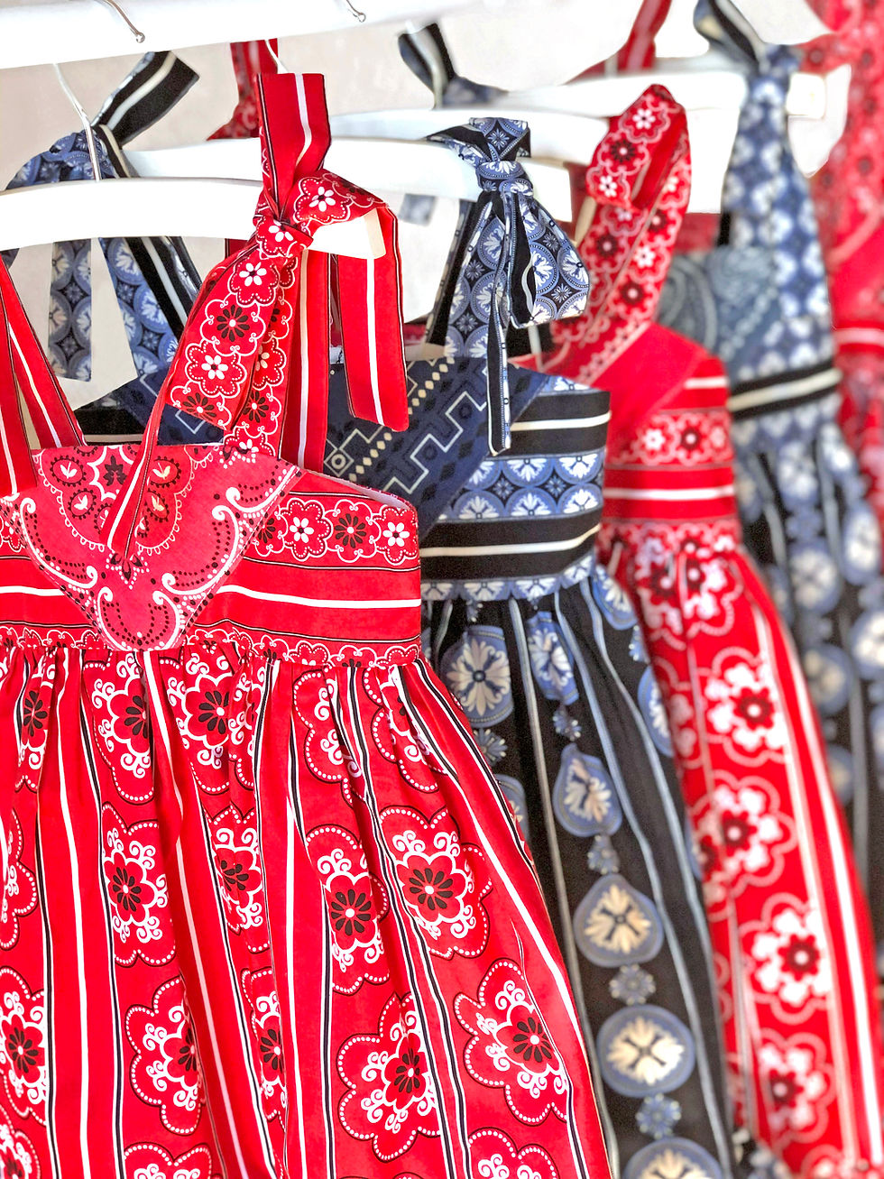 Thumbnail: Kids Country French Blue Bandana Dress