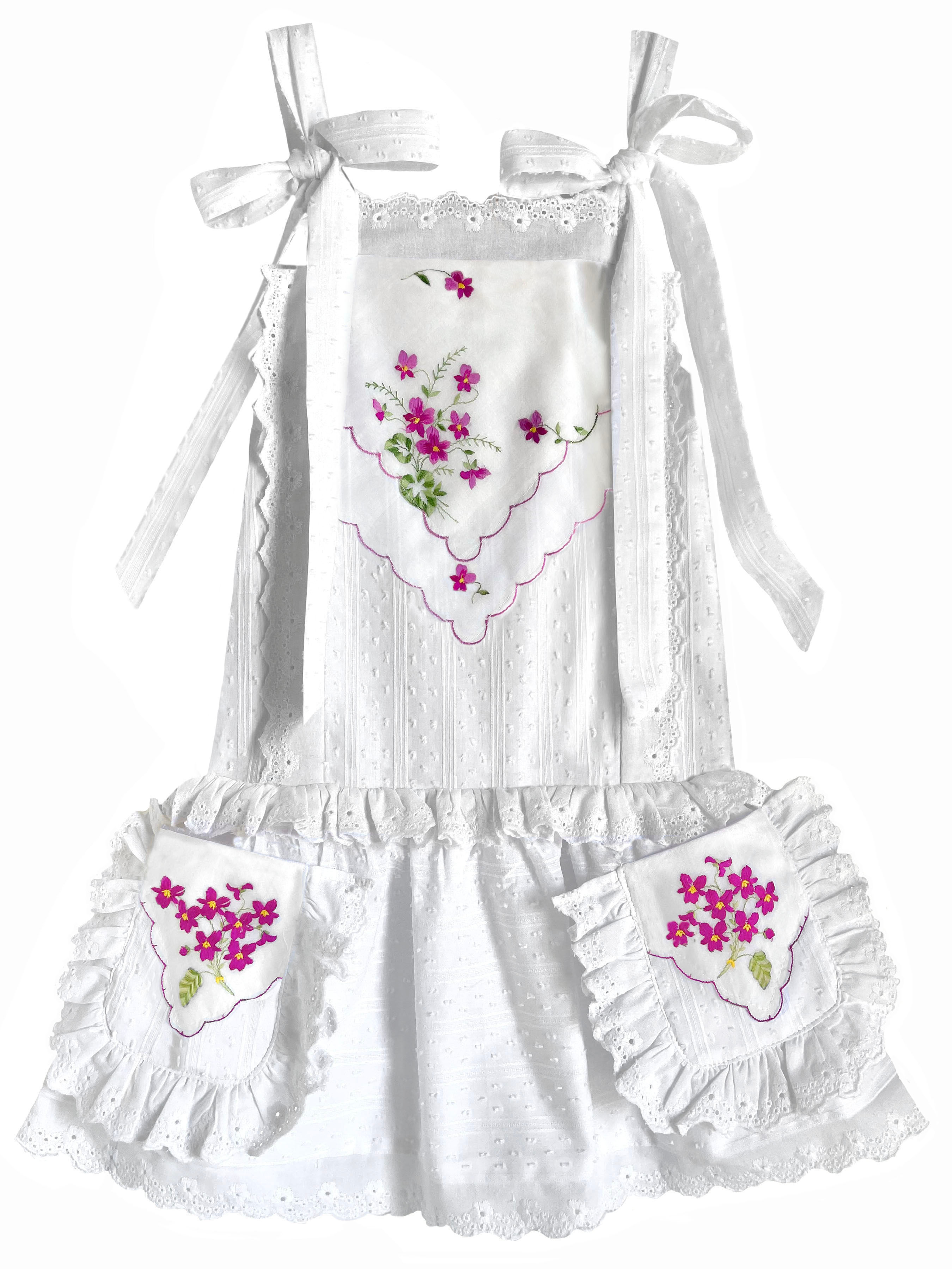6T Drop Waist Heirloom Handkerchief Dress in Wild Magenta Flowers
