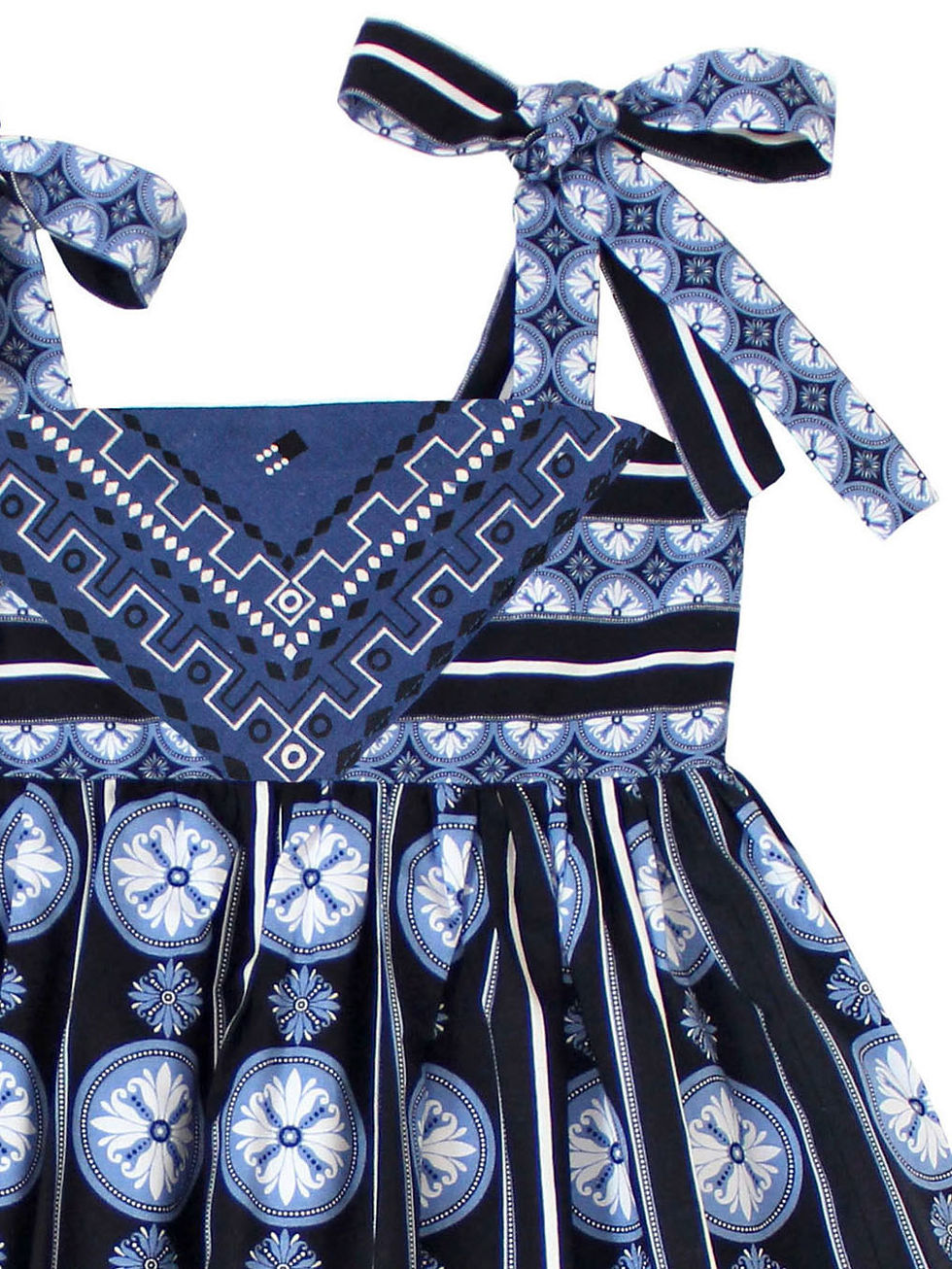 Thumbnail: Kids Country French Blue Bandana Dress