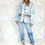 Thumbnail: Women's Barn Jacket - Blue & White