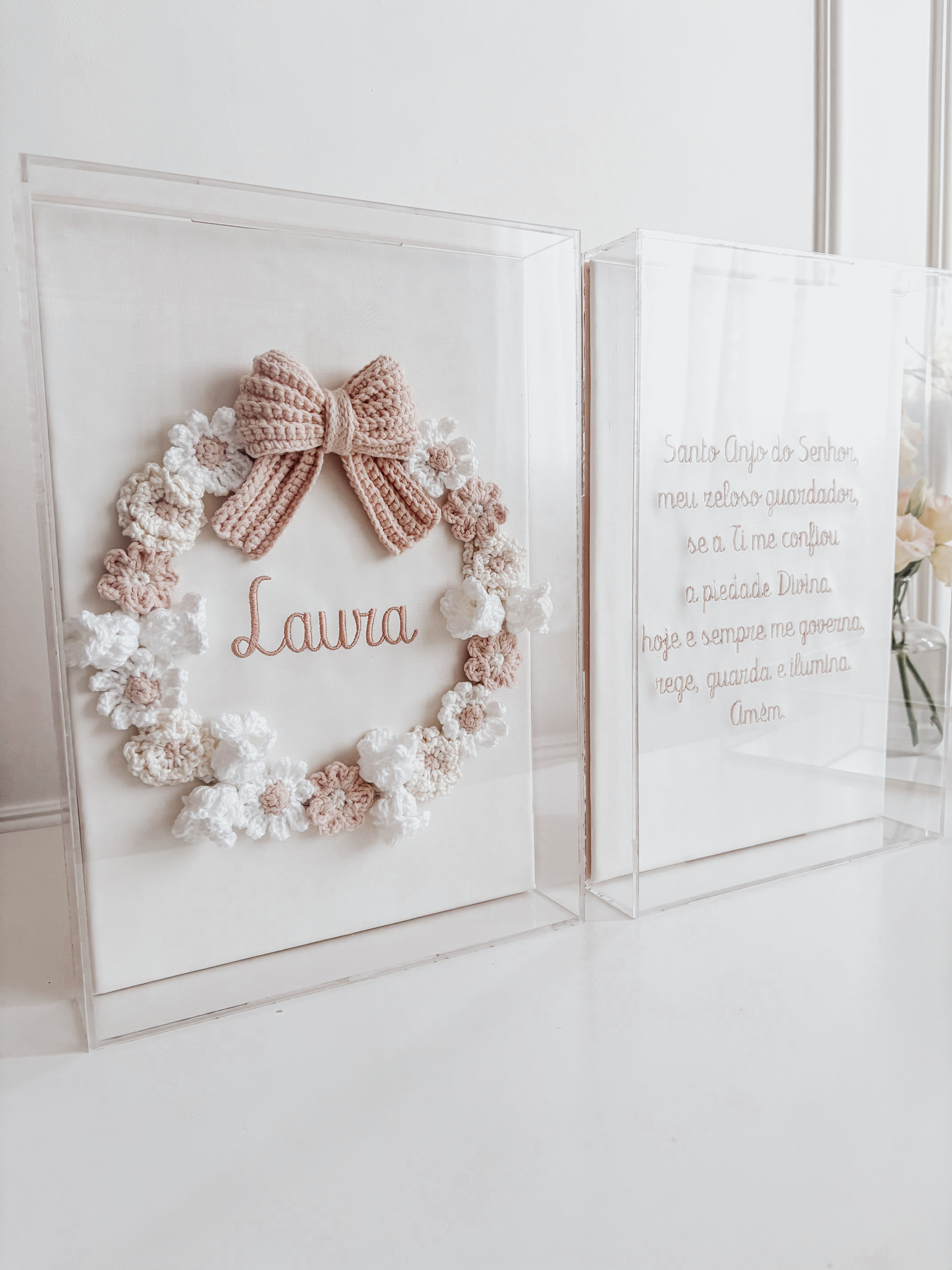Duo de Quadros para Maternidade com Guirlanda & Oração