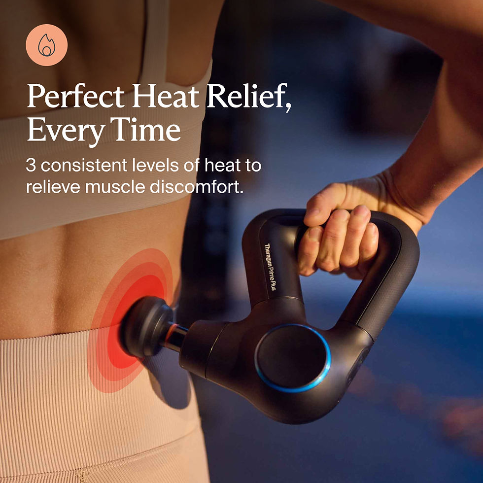 Thumbnail: Person using Theragun Prime Plus , Perfect Heat Relief Every Time, to relieve muscle discomfort.