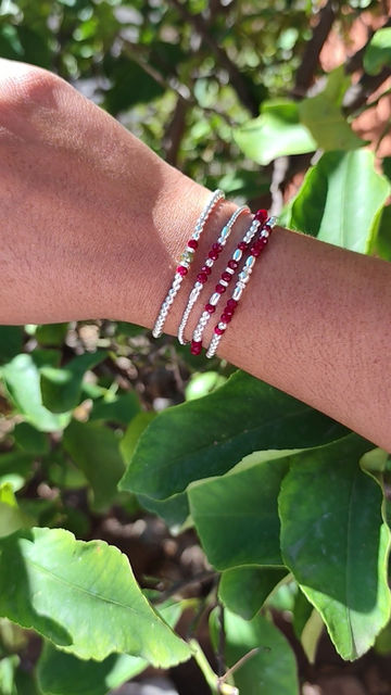 Miniature : Bracelet bordeaux perles 3mm