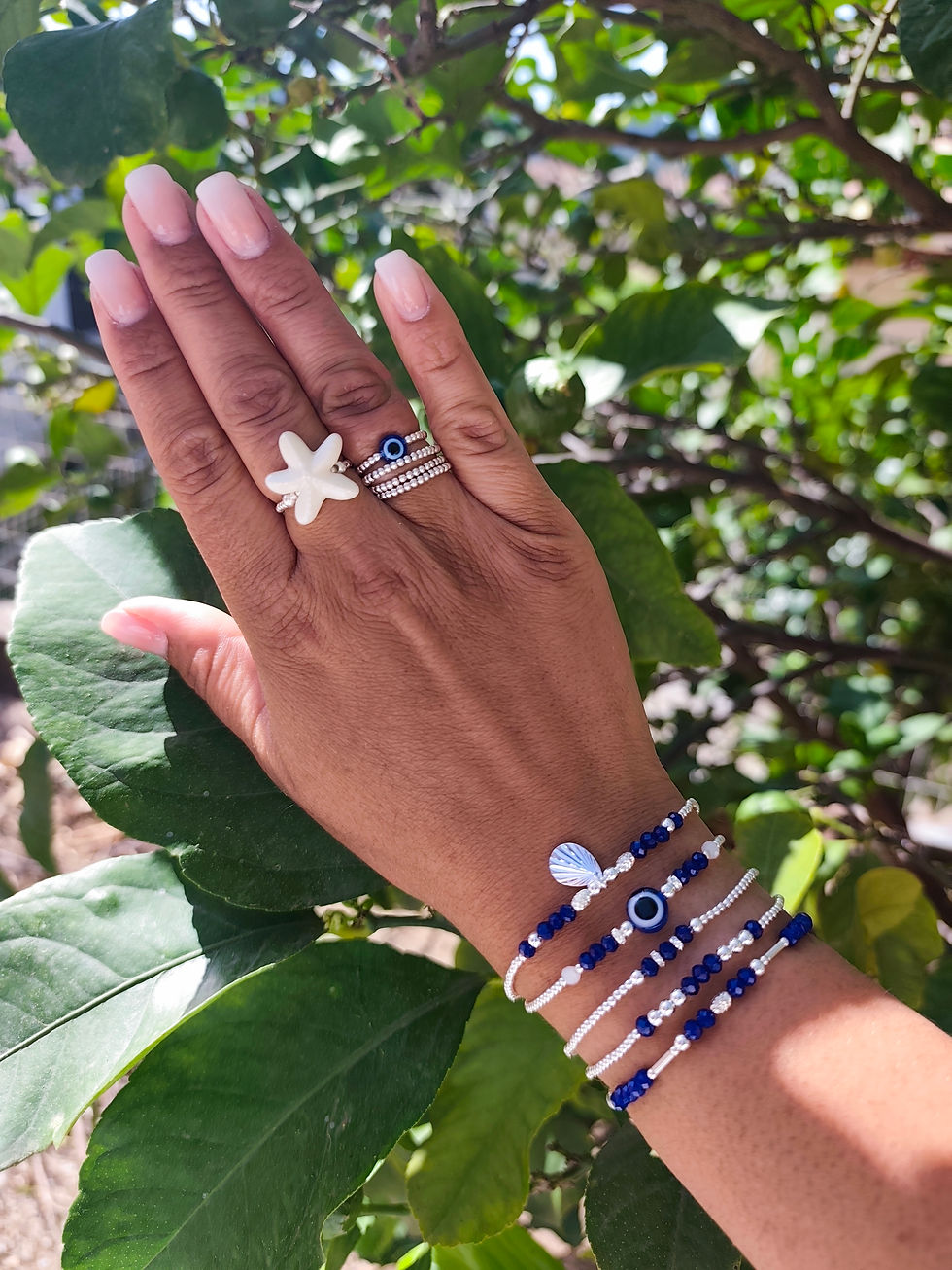 Miniature : Bracelet bleu azur avec pendentif goutte 