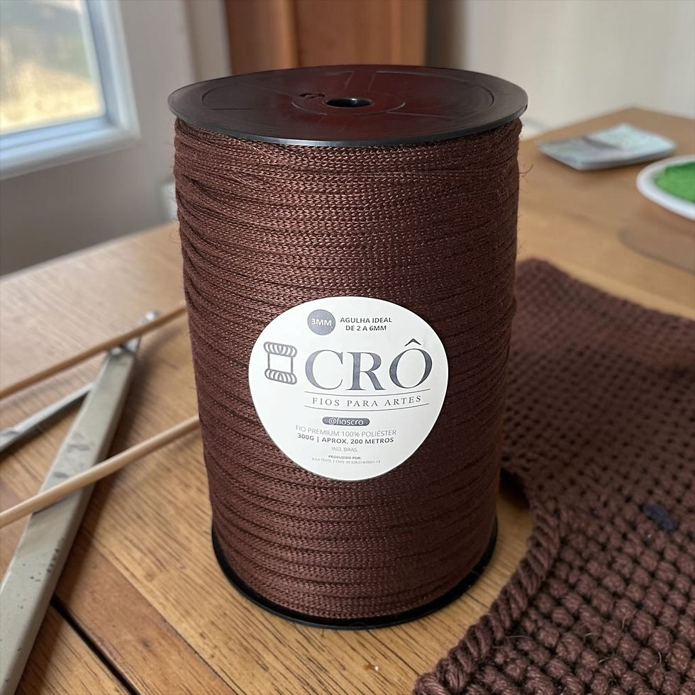 Miniatura: Fio Crô BIG Premium PRETO 100% Poliéster 3MM/ 900 gramas