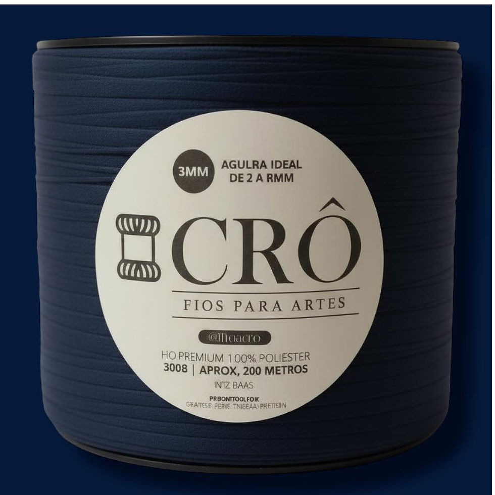 Miniatura: Fio Crô Premium 100% Poliéster 3MM 200 Metros AZUL MARINHO