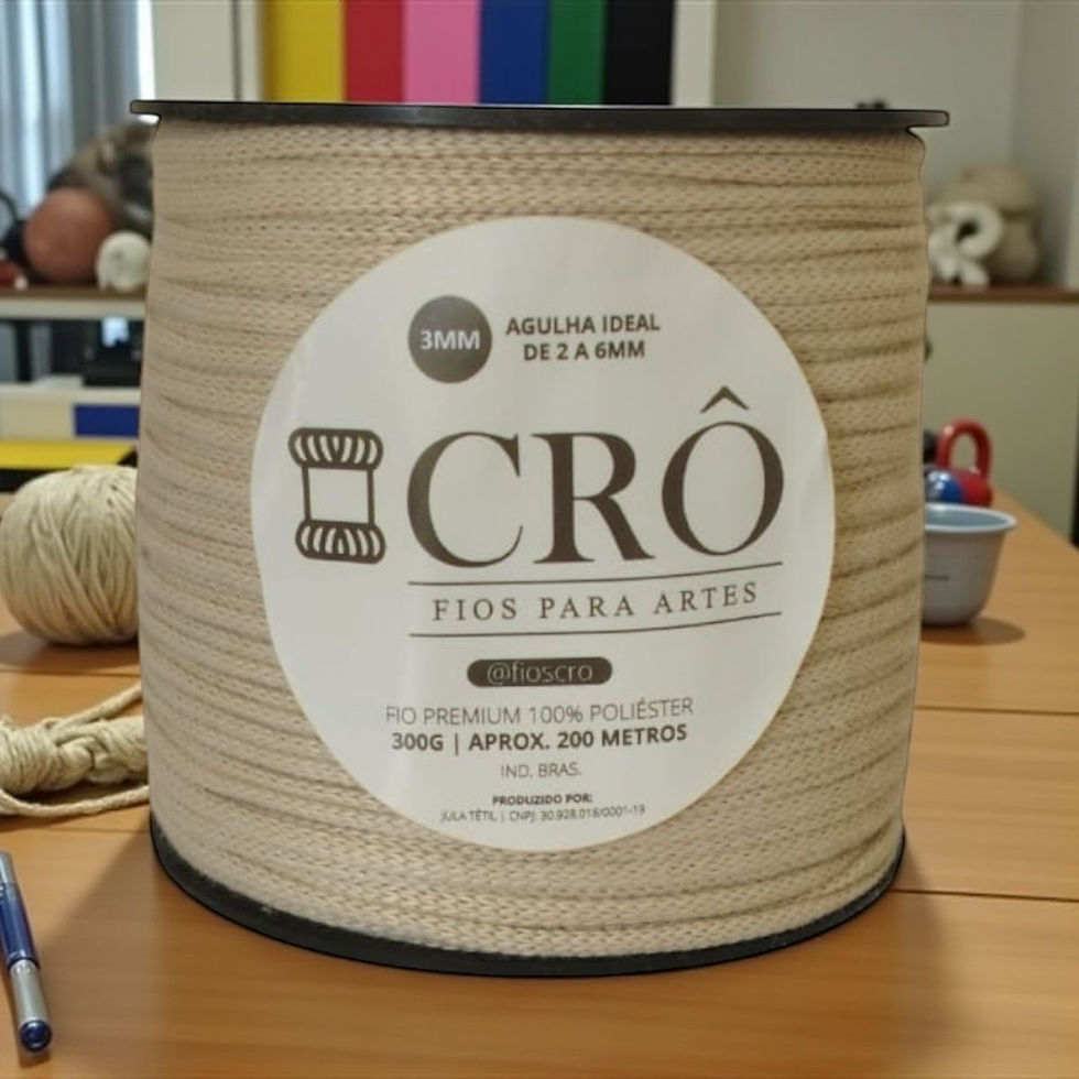 Miniatura: Fio Crô Premium 100% Poliéster 3MM 200 Metros  AREIA