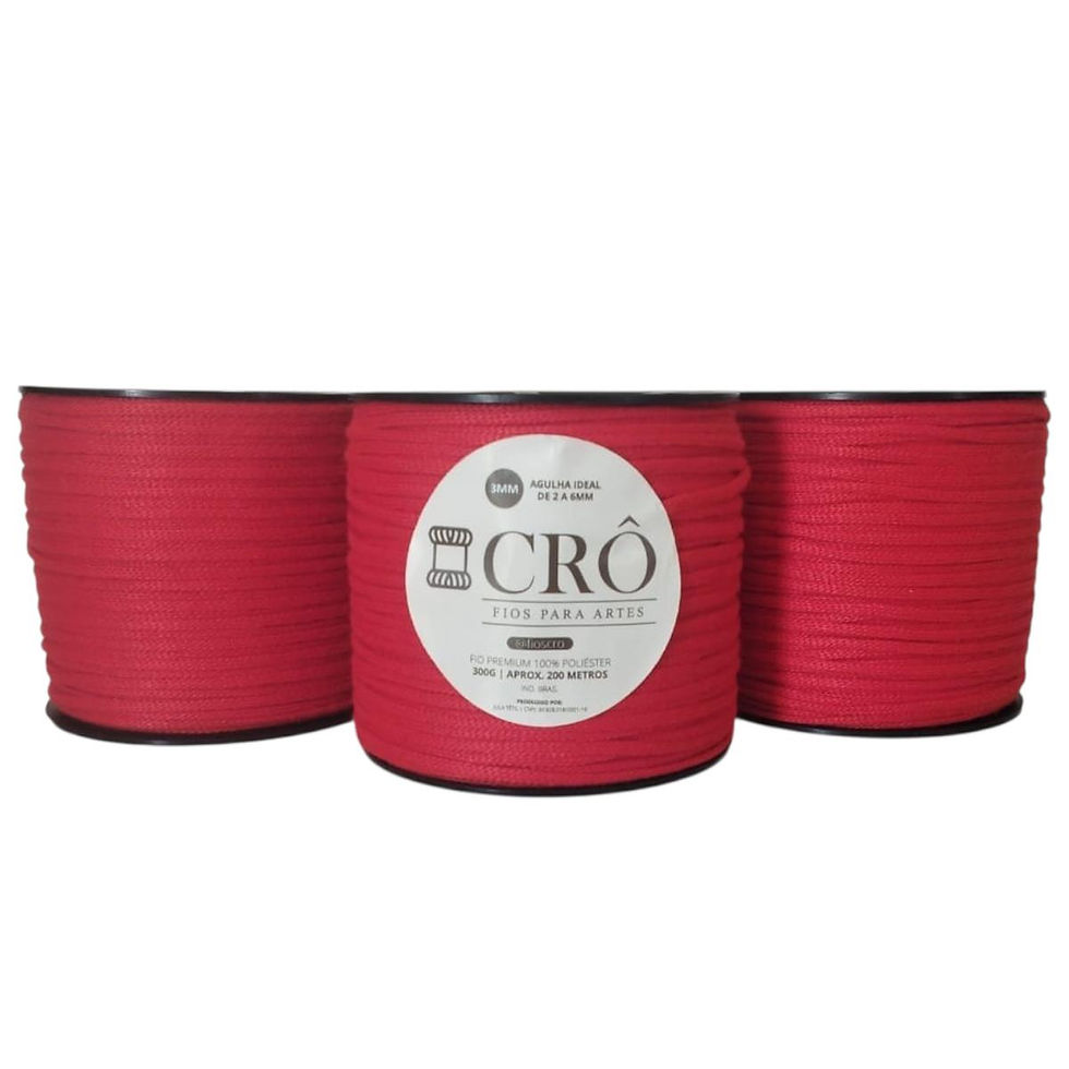 Miniatura: Fio Crô Premium 100% Poliéster 3MM 200 Metros  VERMELHO