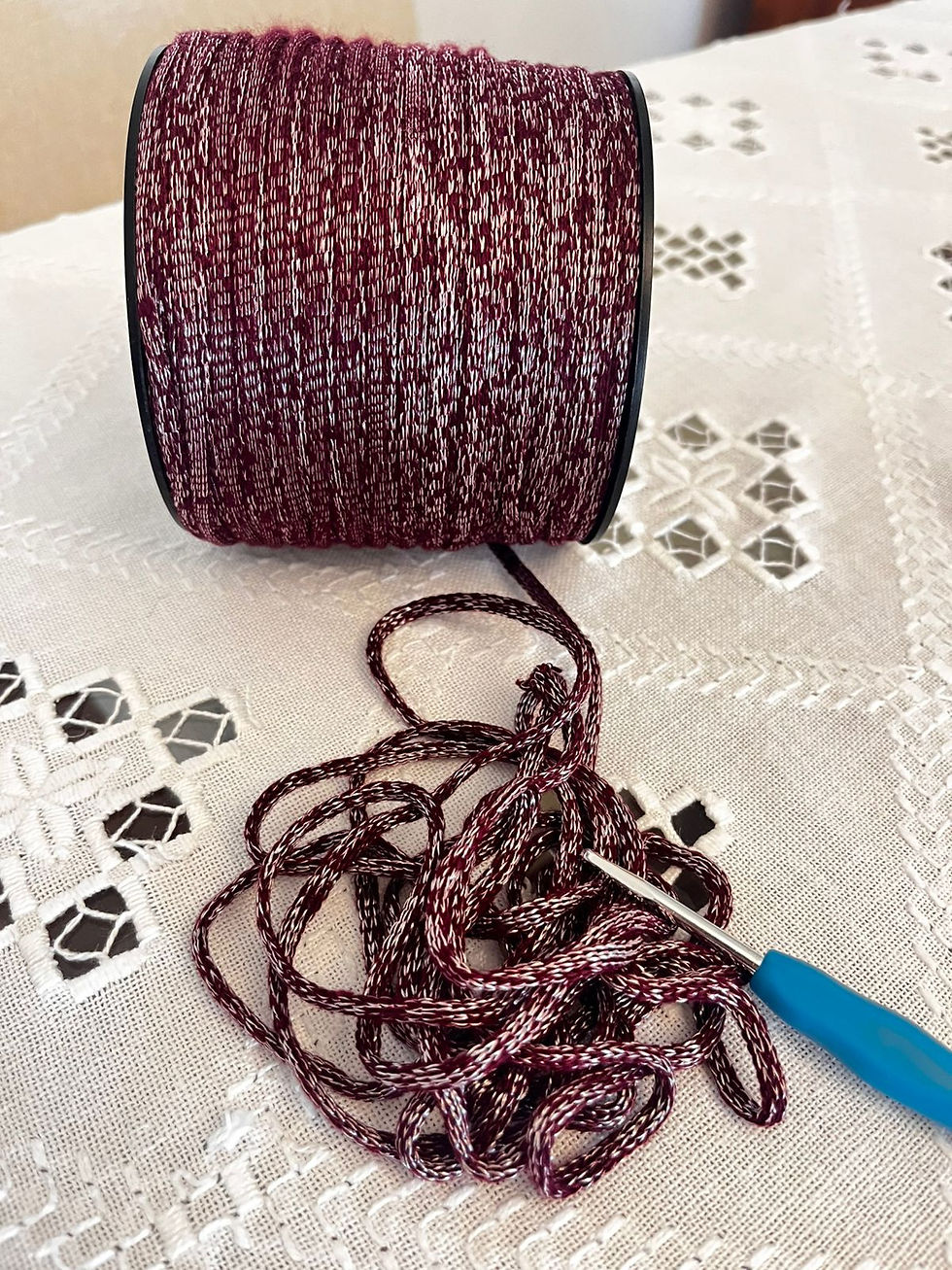 Miniatura: Fio Crô Premium 100% Poliéster COM BRILHO 3MM 200 Metros MARSALA