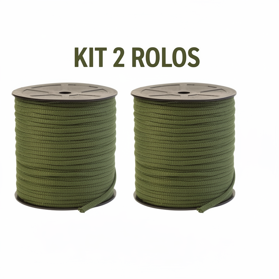 Miniatura: KIT 2 ROLOS (1 KG) FIO PREMIUM 5MM 100% POLIESTER CROCHE/ TRICO/ MACRAMÊ