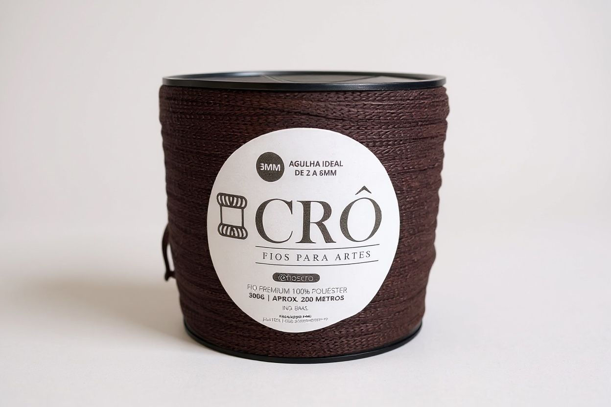 Fio Crô Premium 100% Poliéster 3MM  200 Metros  MARROM CAFÉ