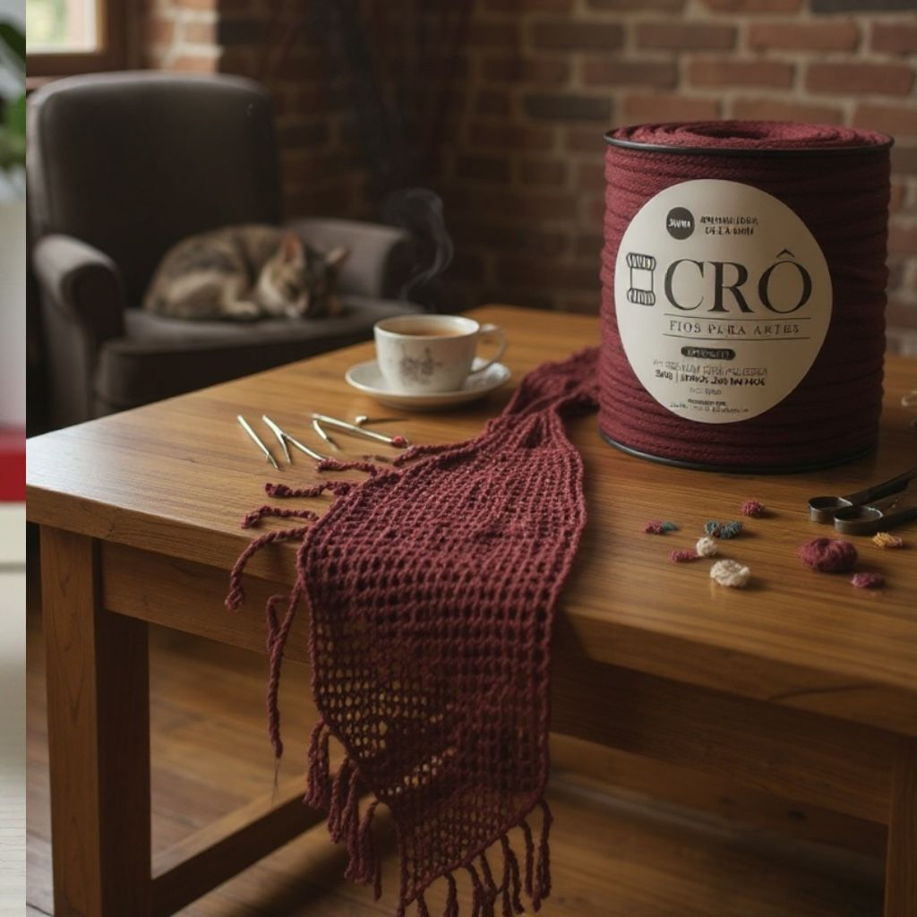 Fio Crô  Premium 100% Poliéster 3MM  200 Metros  MARSALA
